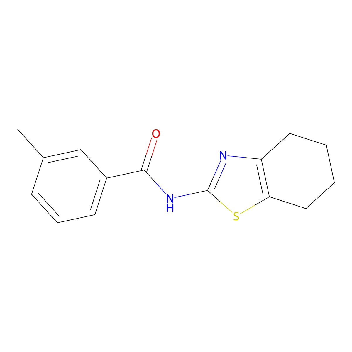 3-methyl-N-(4,5,6,7-tetrahydro-1,3-benzothiazol-2-yl)benzamide molecular structure, CAS 321943-88-8