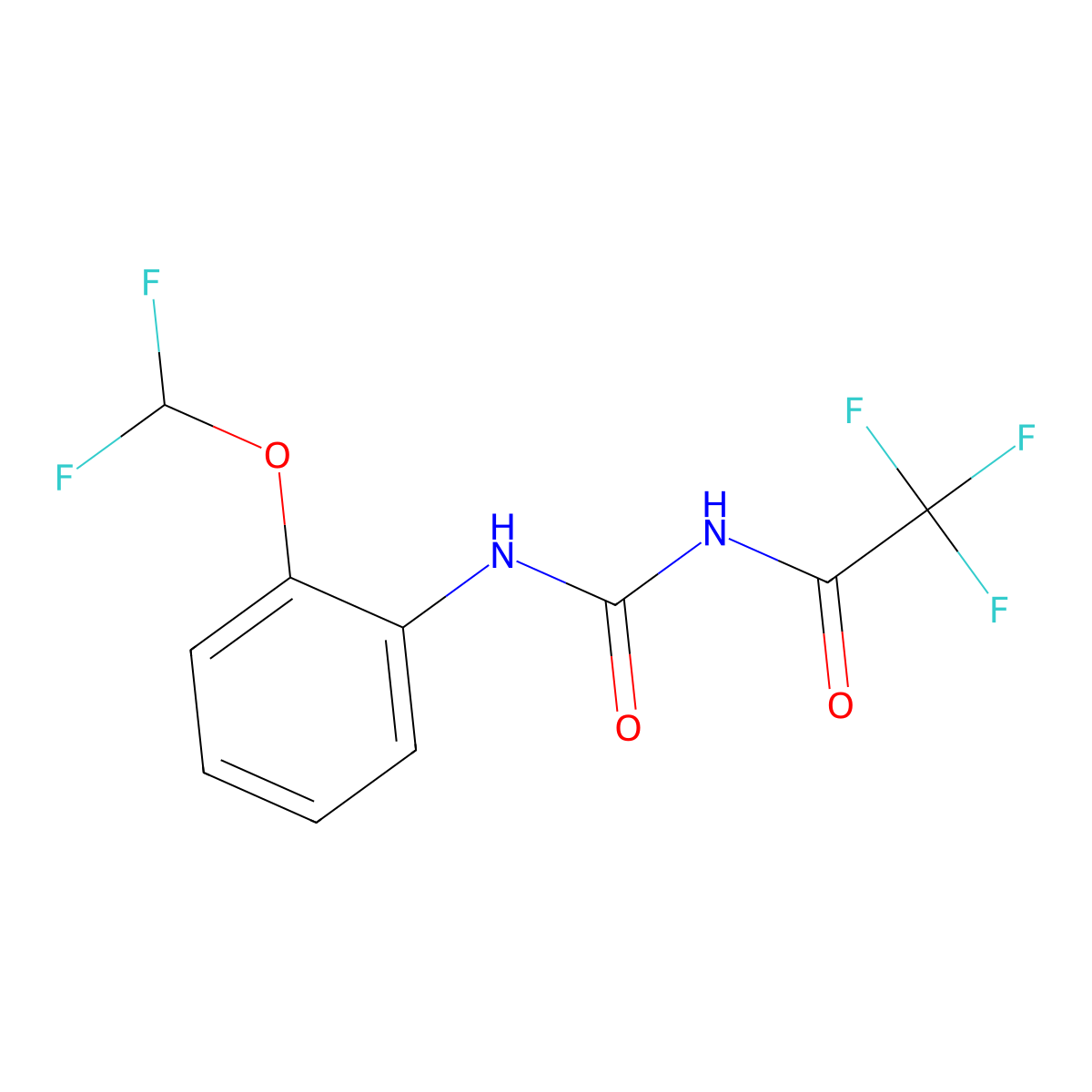 N-((2-(difluoromethoxy)phenyl)carbamoyl)-2,2,2-trifluoroacetamide molecular structure, CAS 321944-49-4