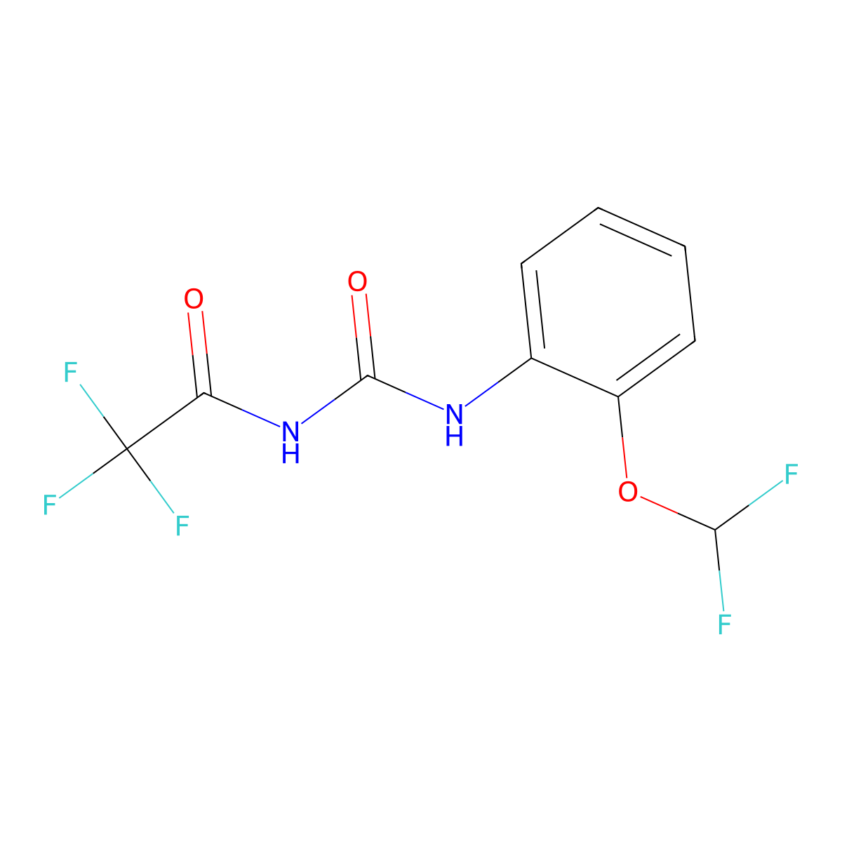 N-((2-(difluoromethoxy)phenyl)carbamoyl)-2,2,2-trifluoroacetamide molecular structure, CAS 321944-49-4