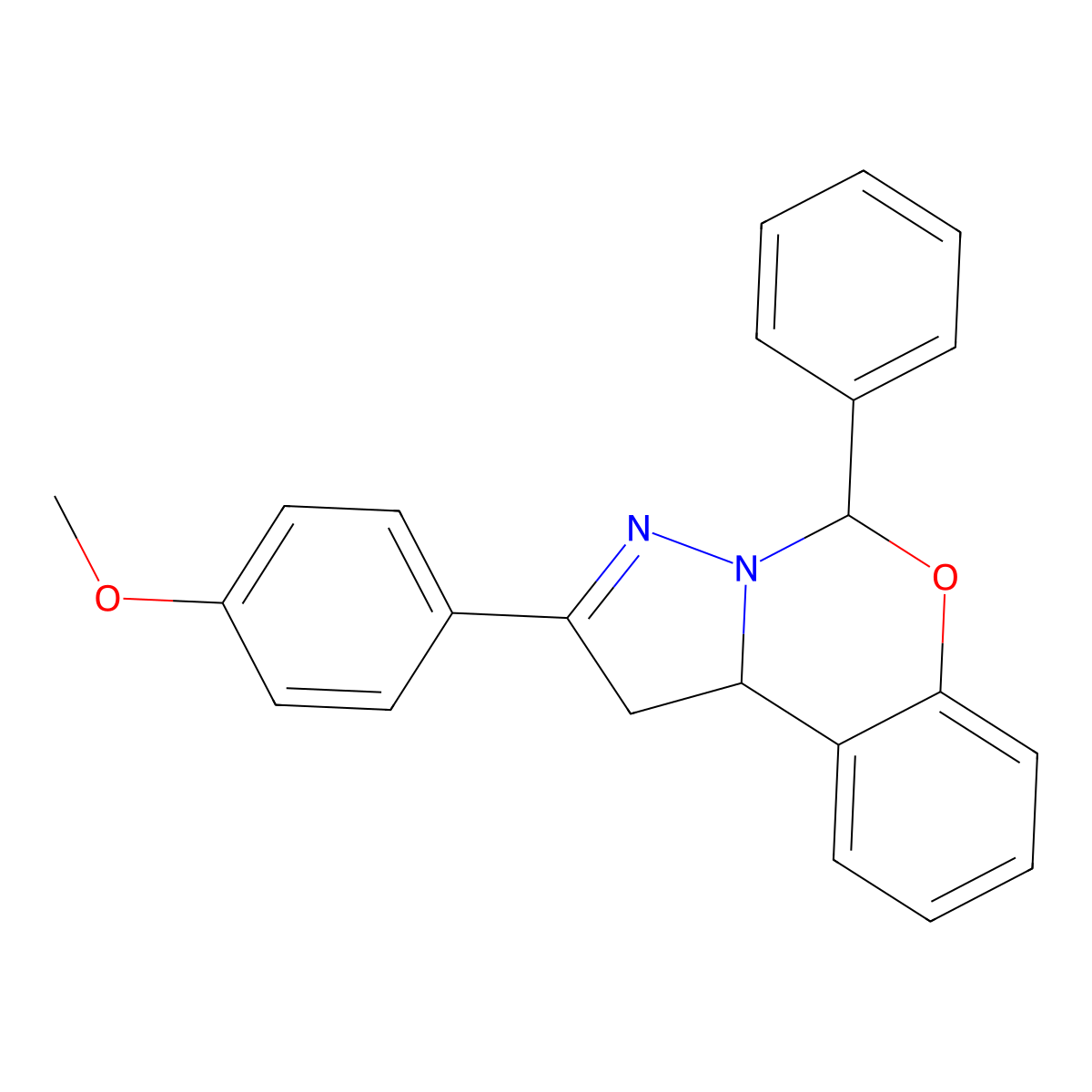2-(4-Methoxyphenyl)-5-phenyl-1,10b-dihydropyrazolo[1,5-c][1,3]benzoxazine molecular structure, CAS 321945-00-0