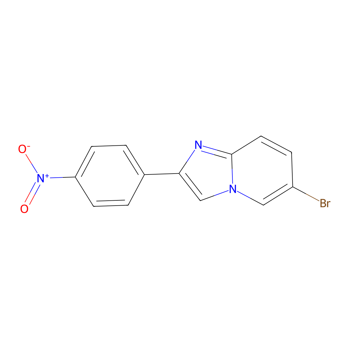 6-Bromo-2-(4-nitrophenyl)imidazo(1,2-a)pyridine molecular structure, CAS 321945-25-9