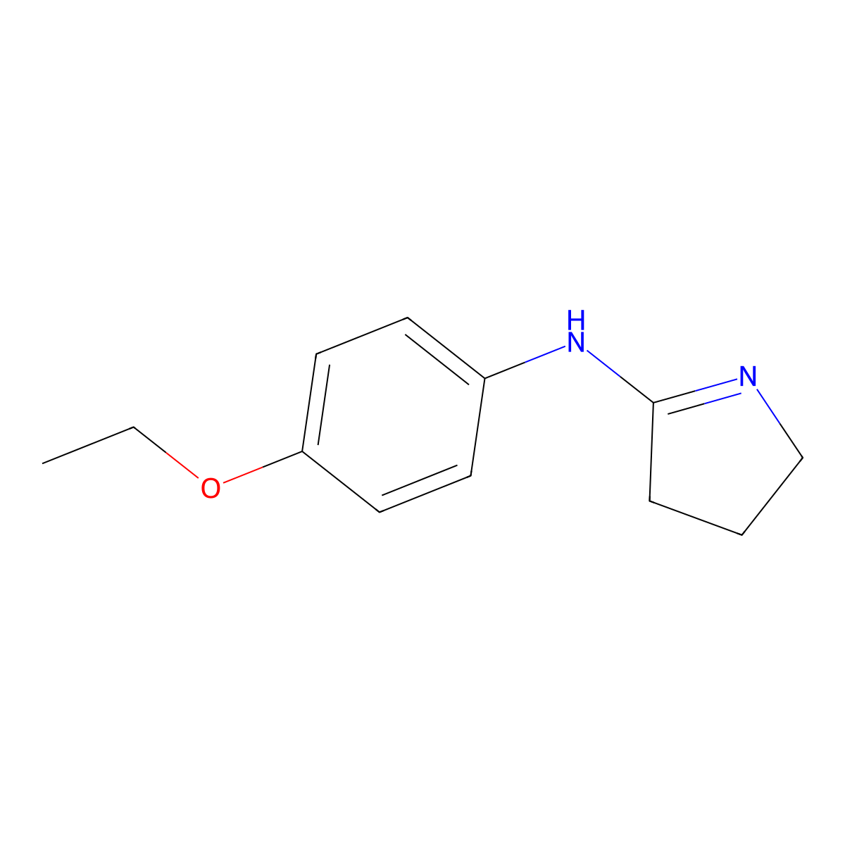 N-(4-ethoxyphenyl)-3,4-dihydro-2H-pyrrol-5-amine molecular structure, CAS 321945-55-5