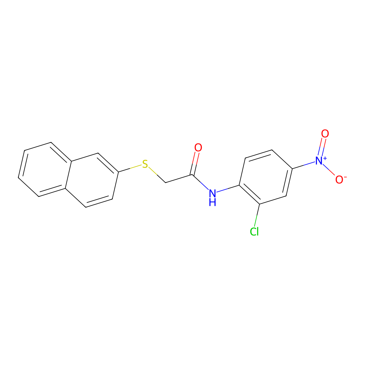 N-(2-chloro-4-nitrophenyl)-2-(naphthalen-2-ylthio)acetamide molecular structure, CAS 321945-87-3