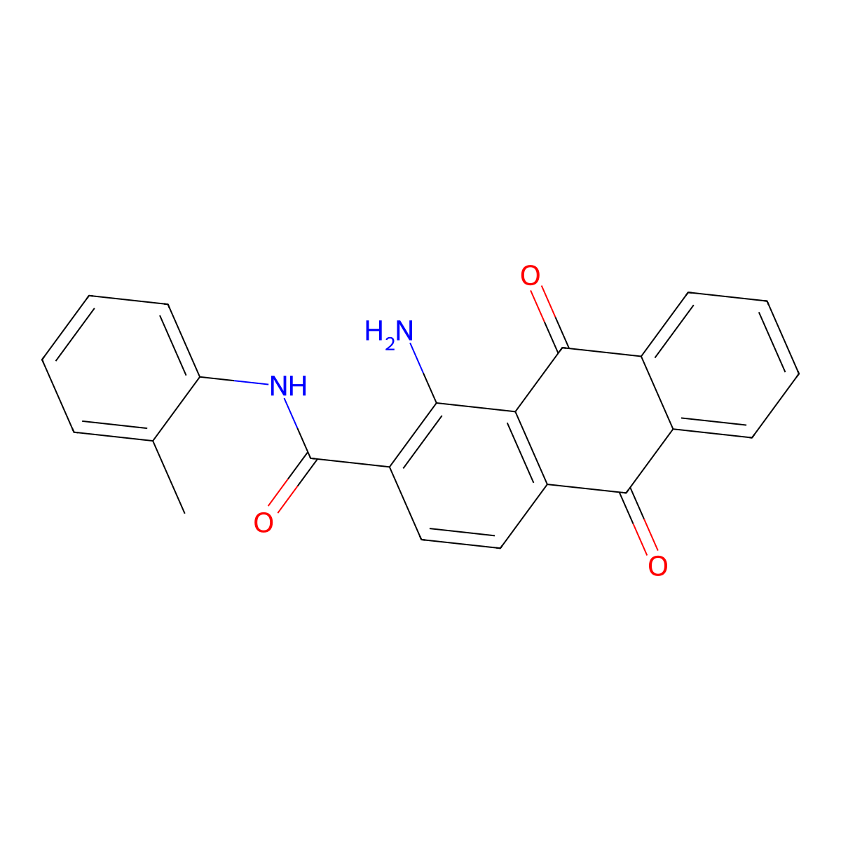 1-amino-N-(2-methylphenyl)-9,10-dioxoanthracene-2-carboxamide molecular structure, CAS 321945-97-5
