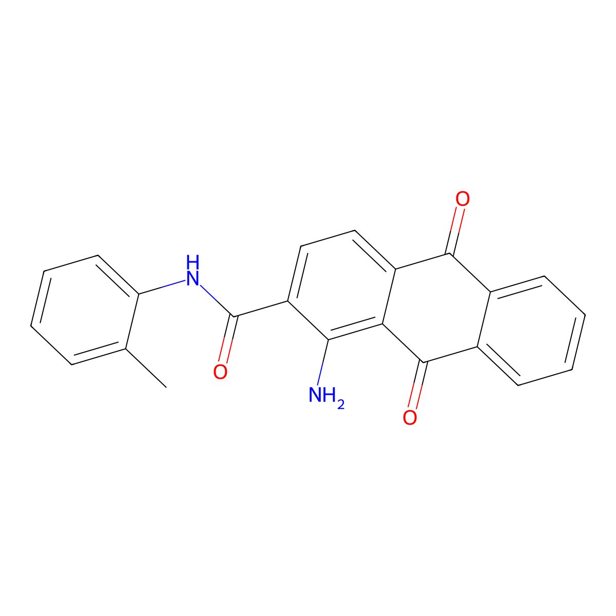1-amino-N-(2-methylphenyl)-9,10-dioxoanthracene-2-carboxamide molecular structure, CAS 321945-97-5