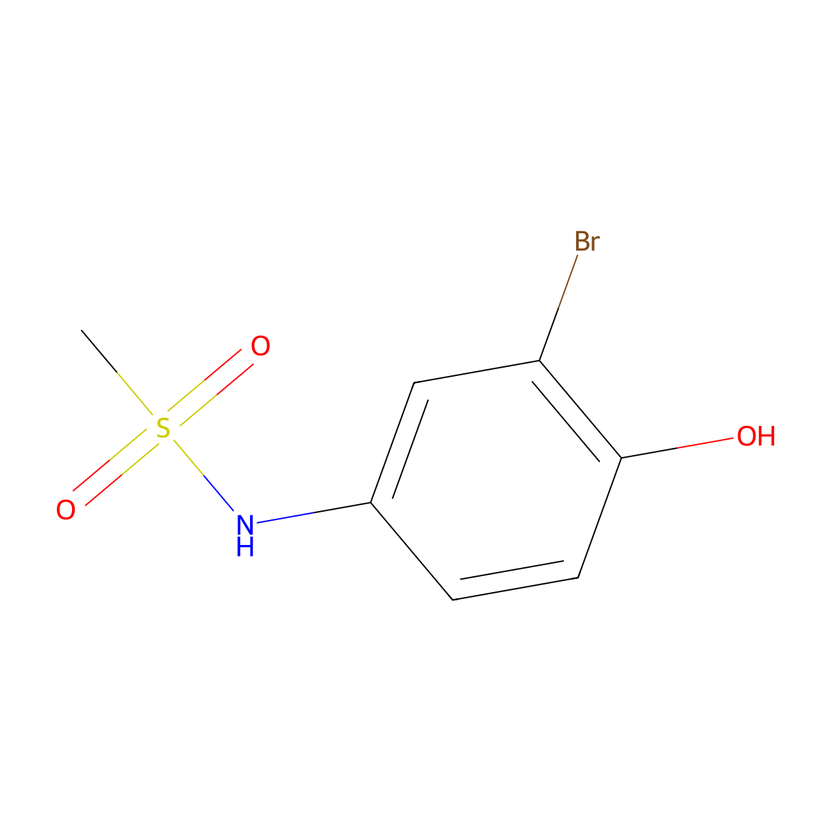 N-(3-bromo-4-hydroxyphenyl)methanesulfonamide molecular structure, CAS 321953-48-4