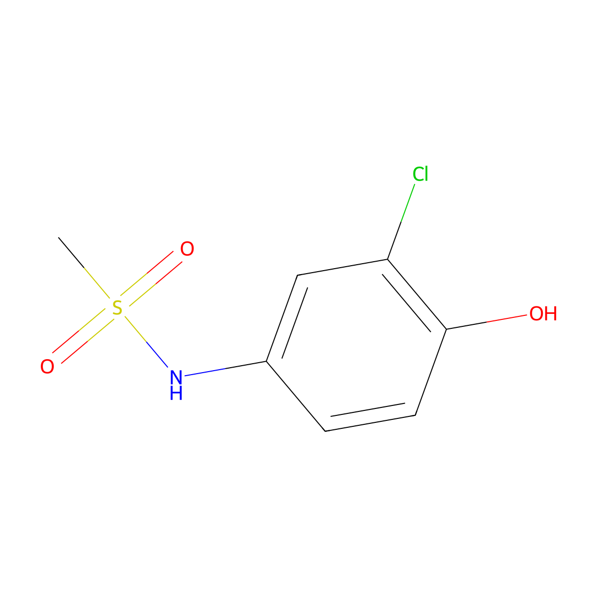 N-(3-chloro-4-hydroxyphenyl)methanesulfonamide molecular structure, CAS 321962-11-2