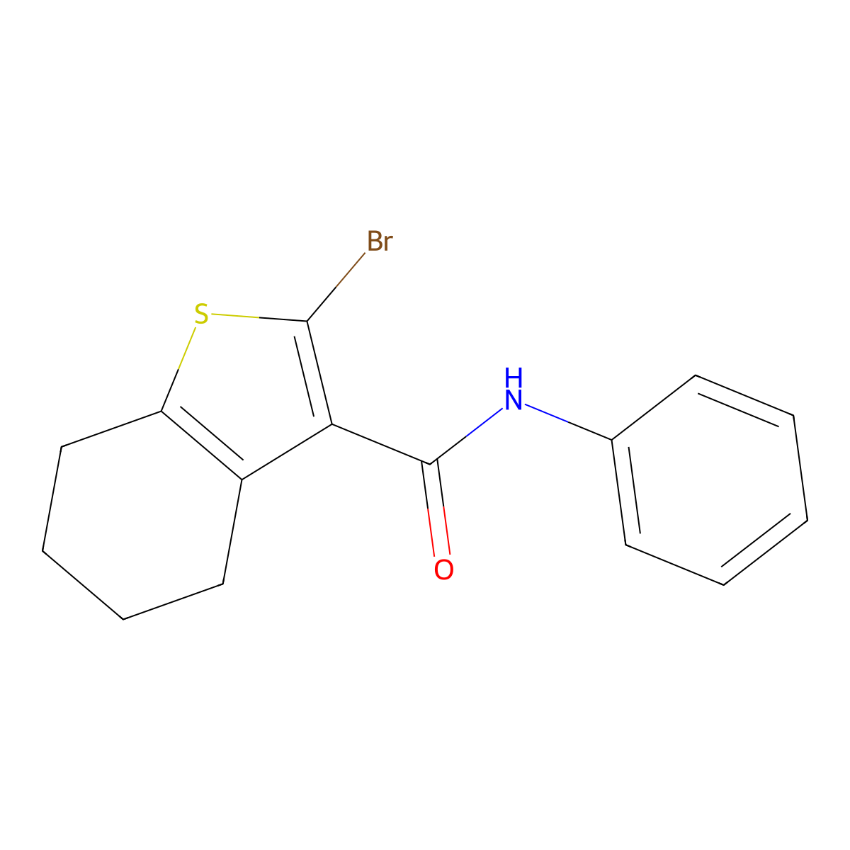 2-bromo-N-phenyl-4,5,6,7-tetrahydro-1-benzothiophene-3-carboxamide molecular structure, CAS 321964-80-1