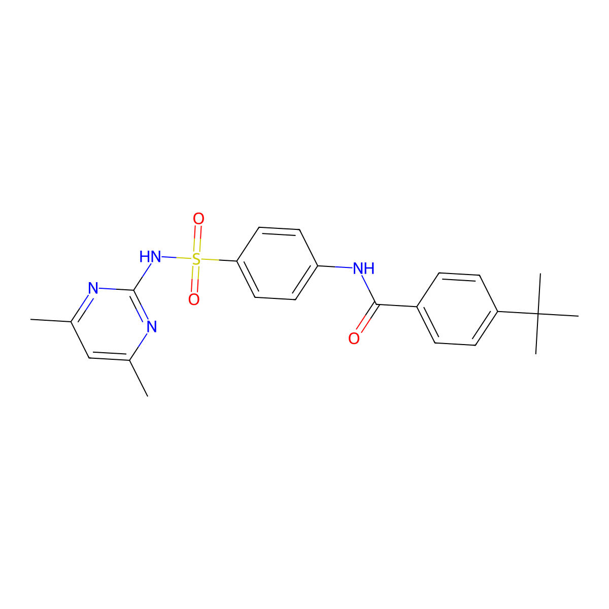 4-tert-butyl-N-[4-[(4,6-dimethylpyrimidin-2-yl)sulfamoyl]phenyl]benzamide molecular structure, CAS 321965-52-0