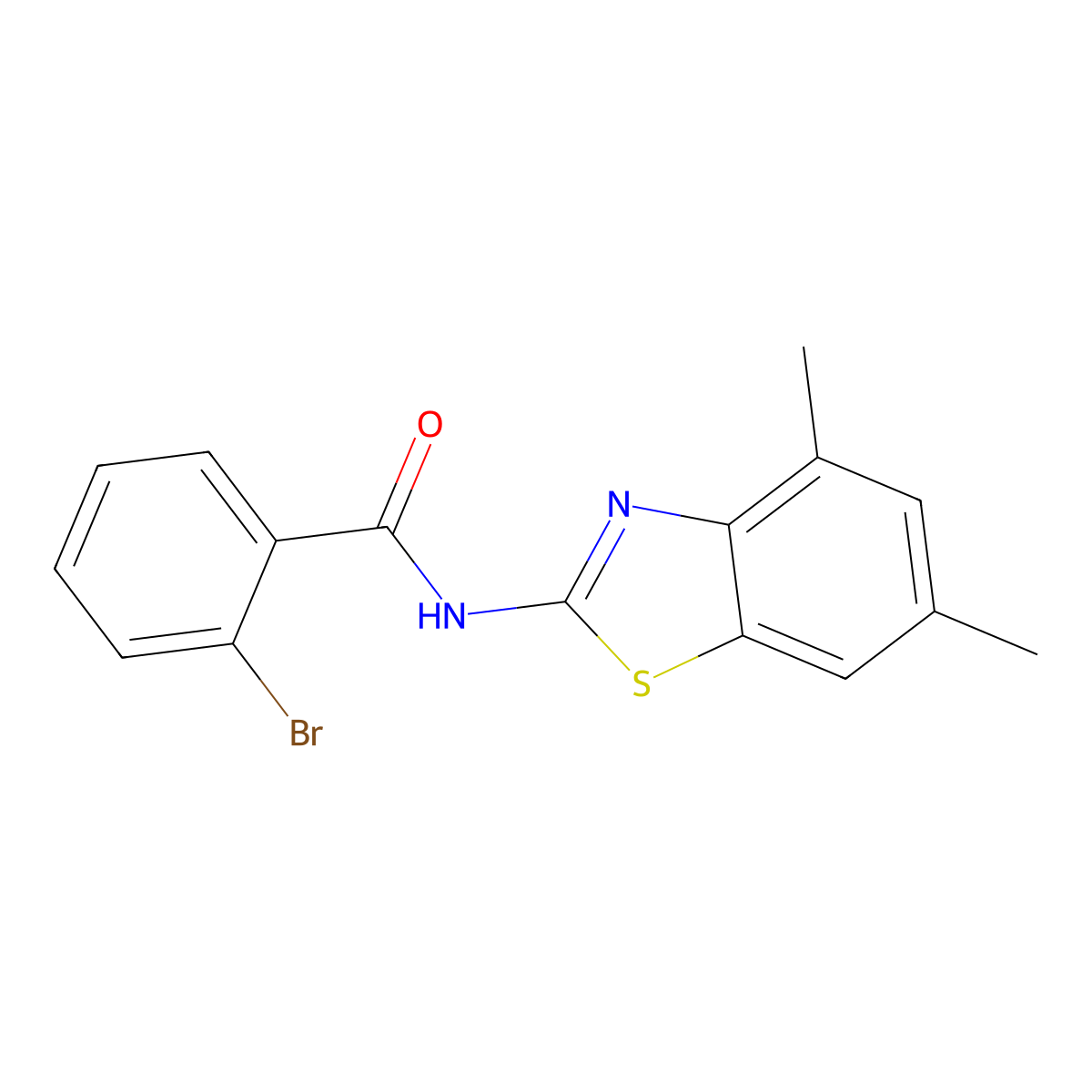 2-bromo-N-(4,6-dimethyl-1,3-benzothiazol-2-yl)benzamide molecular structure, CAS 321967-71-9