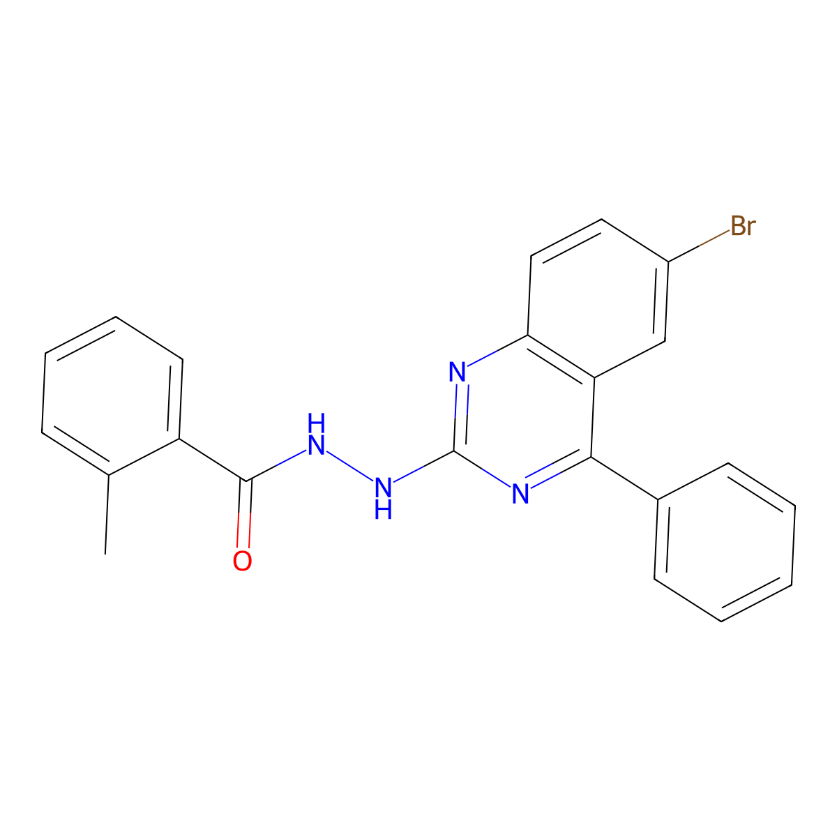 N'-(6-bromo-4-phenylquinazolin-2-yl)-2-methylbenzohydrazide molecular structure, CAS 321968-11-0