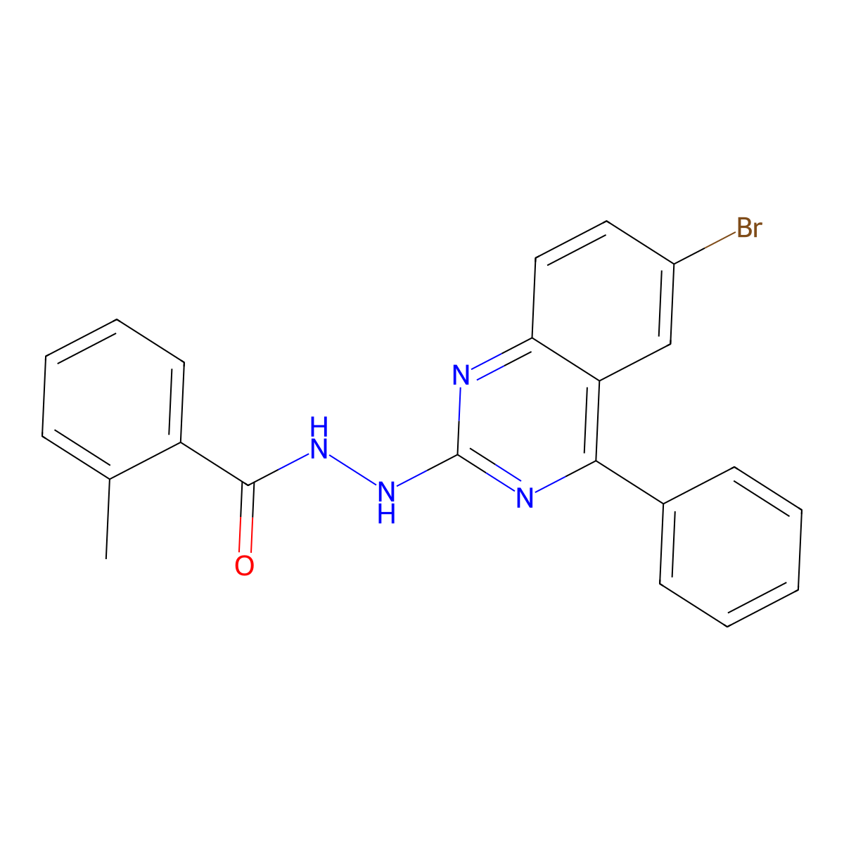 N'-(6-bromo-4-phenylquinazolin-2-yl)-2-methylbenzohydrazide molecular structure, CAS 321968-11-0