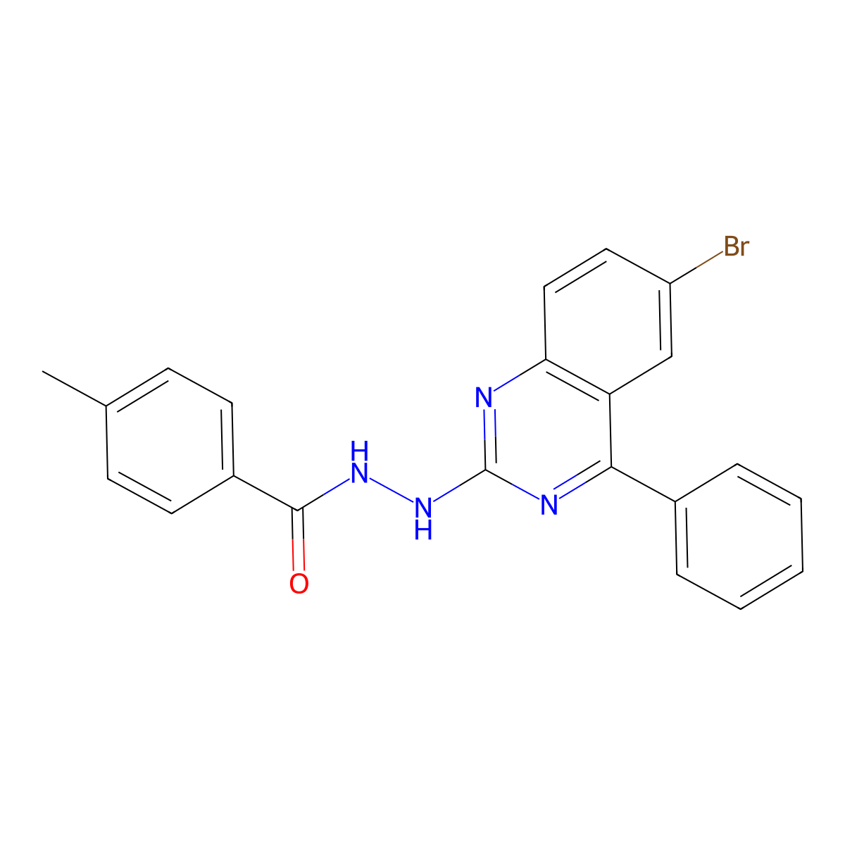 N'-(6-bromo-4-phenylquinazolin-2-yl)-4-methylbenzohydrazide molecular structure, CAS 321968-13-2