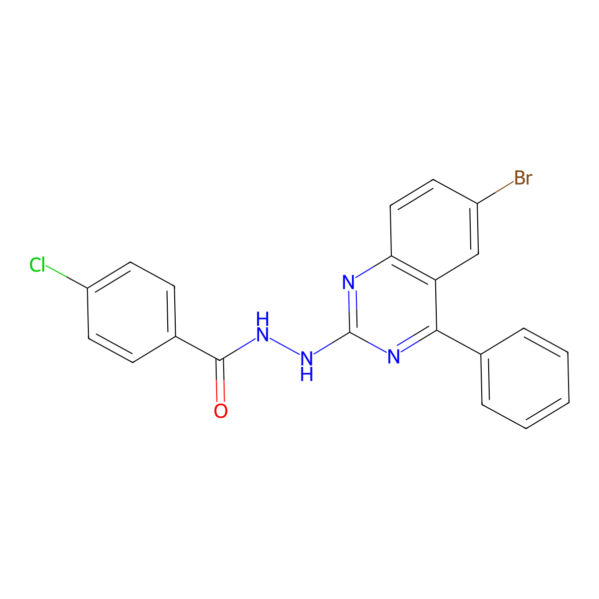 N'-(6-bromo-4-phenylquinazolin-2-yl)-4-chlorobenzohydrazide molecular structure, CAS 321968-14-3