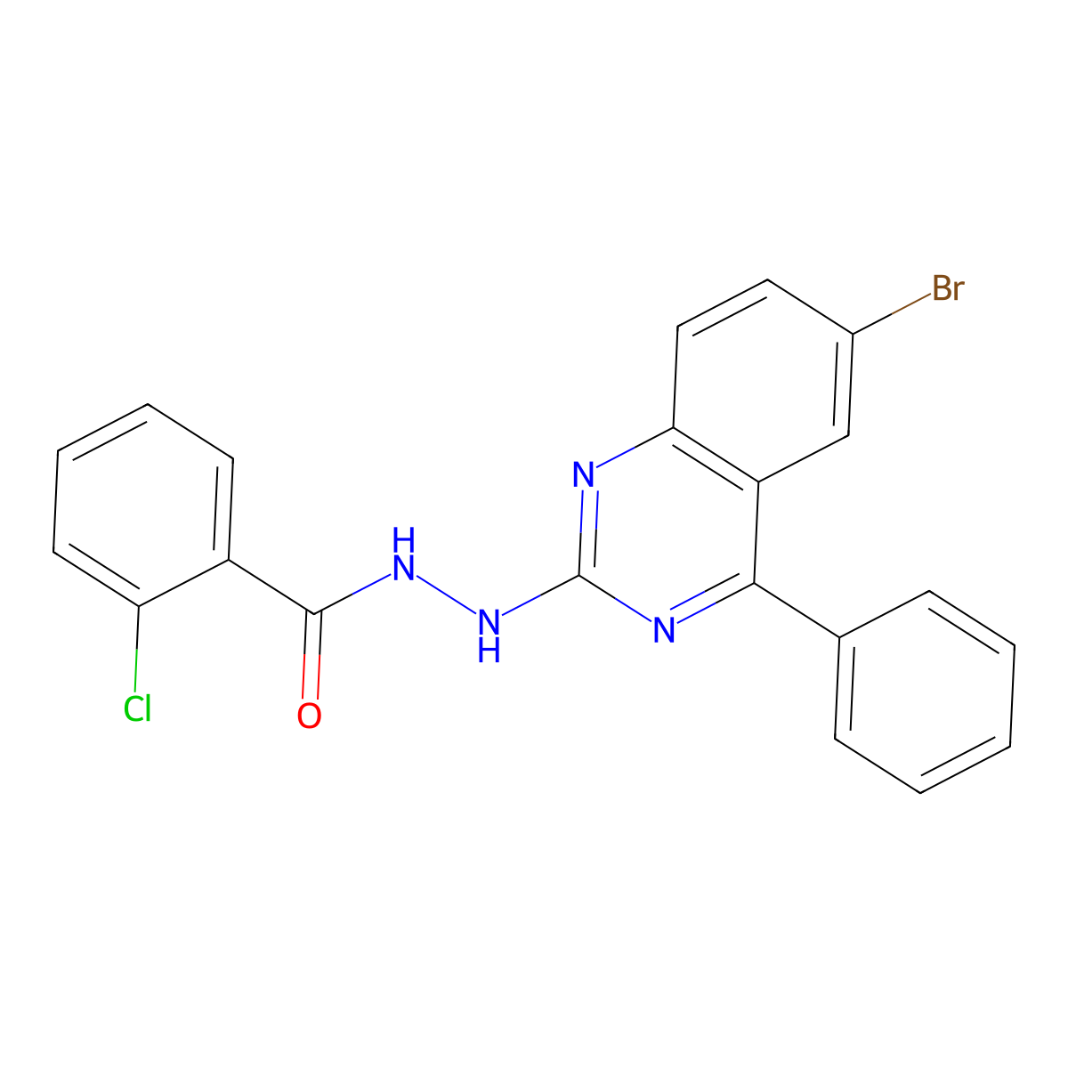 N'-(6-bromo-4-phenylquinazolin-2-yl)-2-chlorobenzohydrazide molecular structure, CAS 321968-15-4