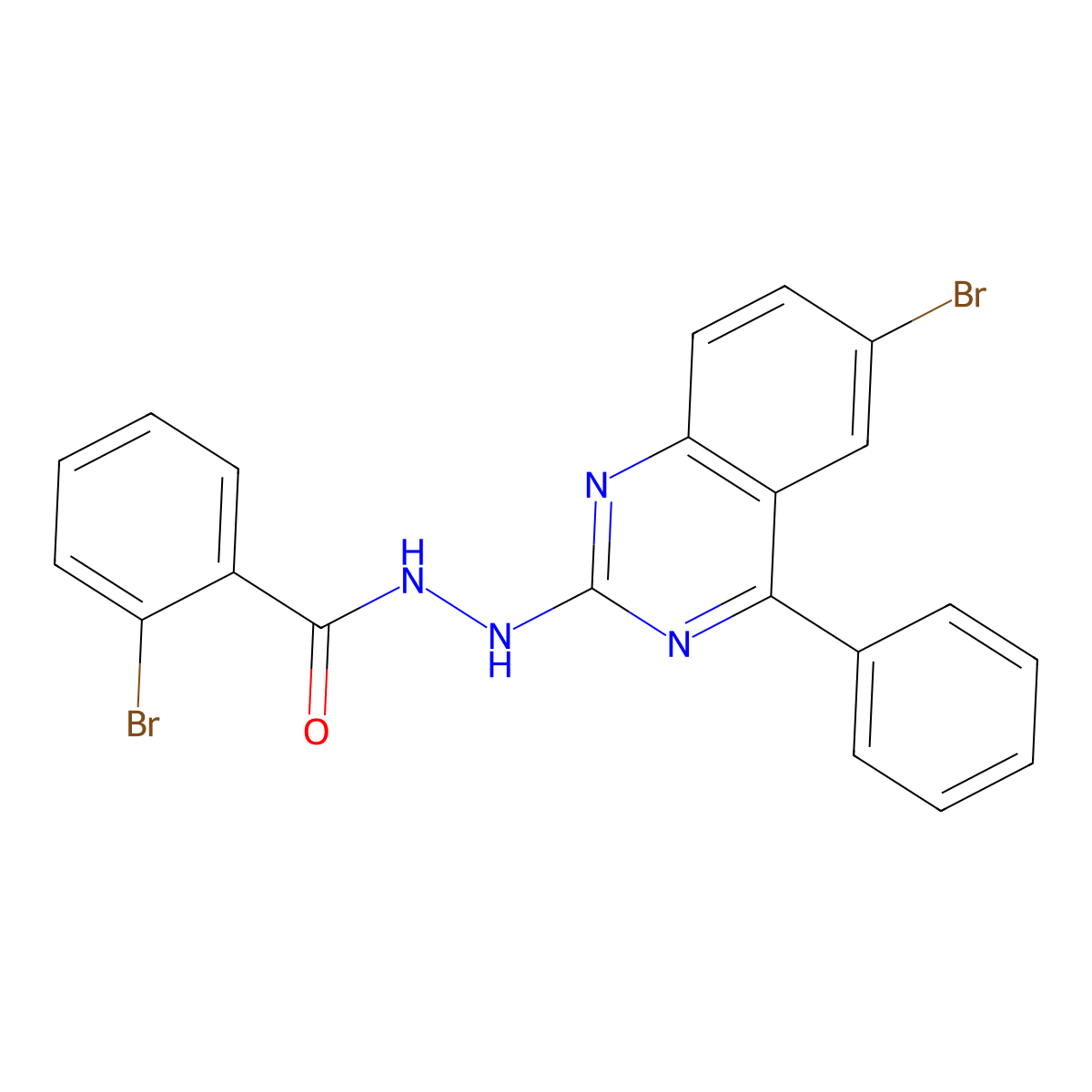 2-bromo-N'-(6-bromo-4-phenylquinazolin-2-yl)benzohydrazide molecular structure, CAS 321968-16-5
