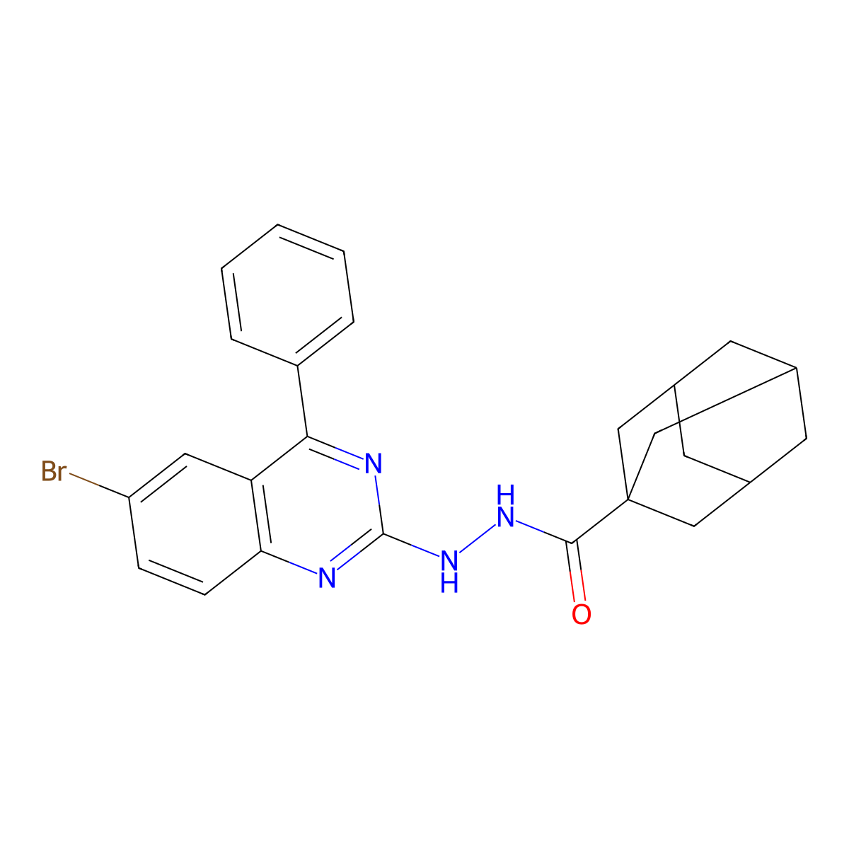 N'-(6-bromo-4-phenylquinazolin-2-yl)adamantane-1-carbohydrazide molecular structure, CAS 321968-24-5