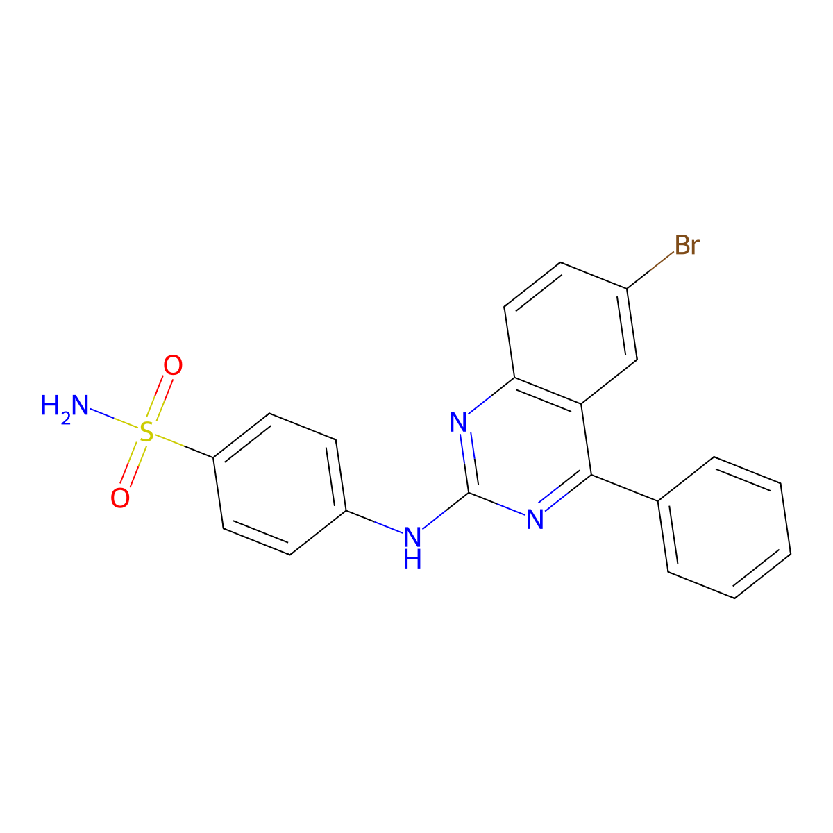 4-((6-Bromo-4-phenylquinazolin-2-yl)amino)benzenesulfonamide molecular structure, CAS 321968-37-0