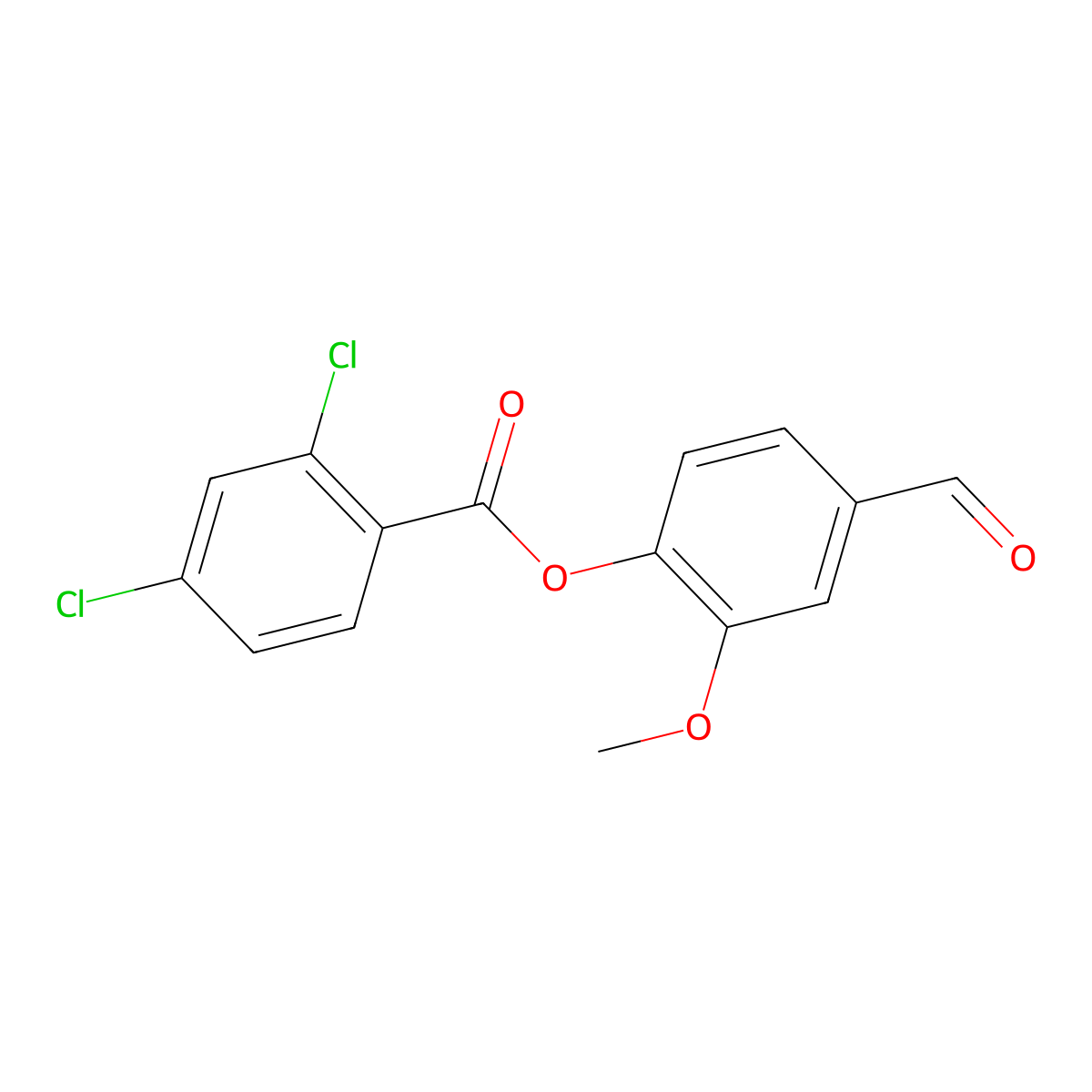 4-Formyl-2-methoxyphenyl 2,4-dichlorobenzoate molecular structure, CAS 321968-49-4
