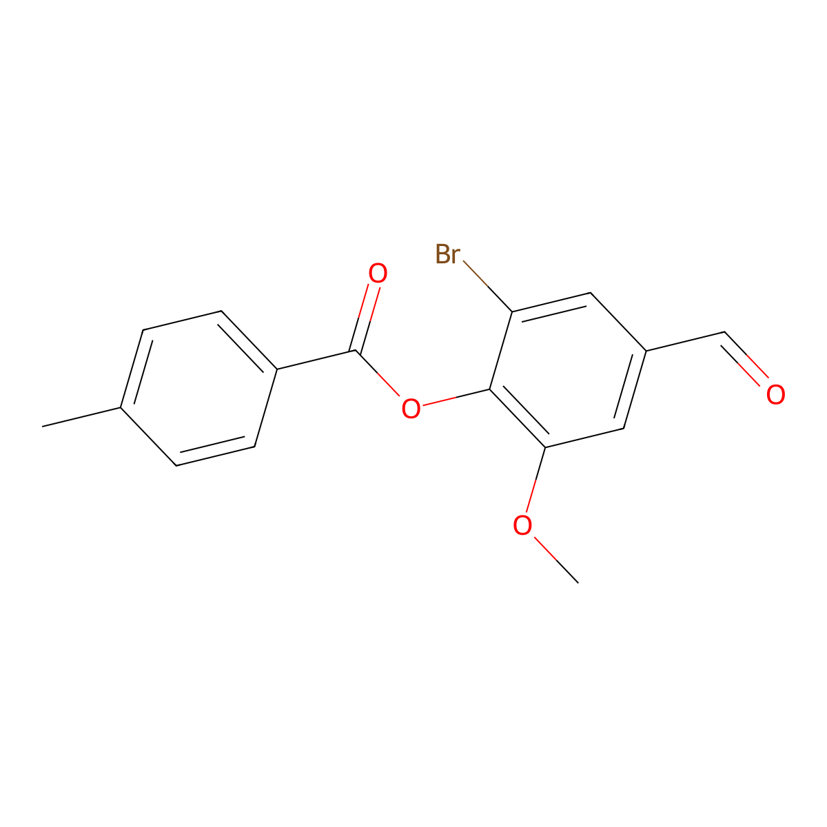 2-Bromo-4-formyl-6-methoxyphenyl 4-methylbenzoate molecular structure, CAS 321969-01-1