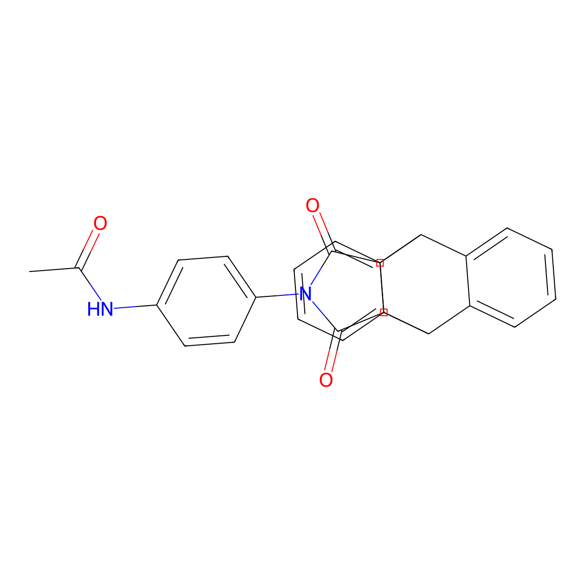 N-[4-(16,18-dioxo-17-azapentacyclo[6.6.5.0~2,7~.0~9,14~.0~15,19~]nonadeca-2,4,6,9,11,13-hexaen-17-yl)phenyl]acetamide (non-preferred name) molecular structure, CAS 321969-93-1