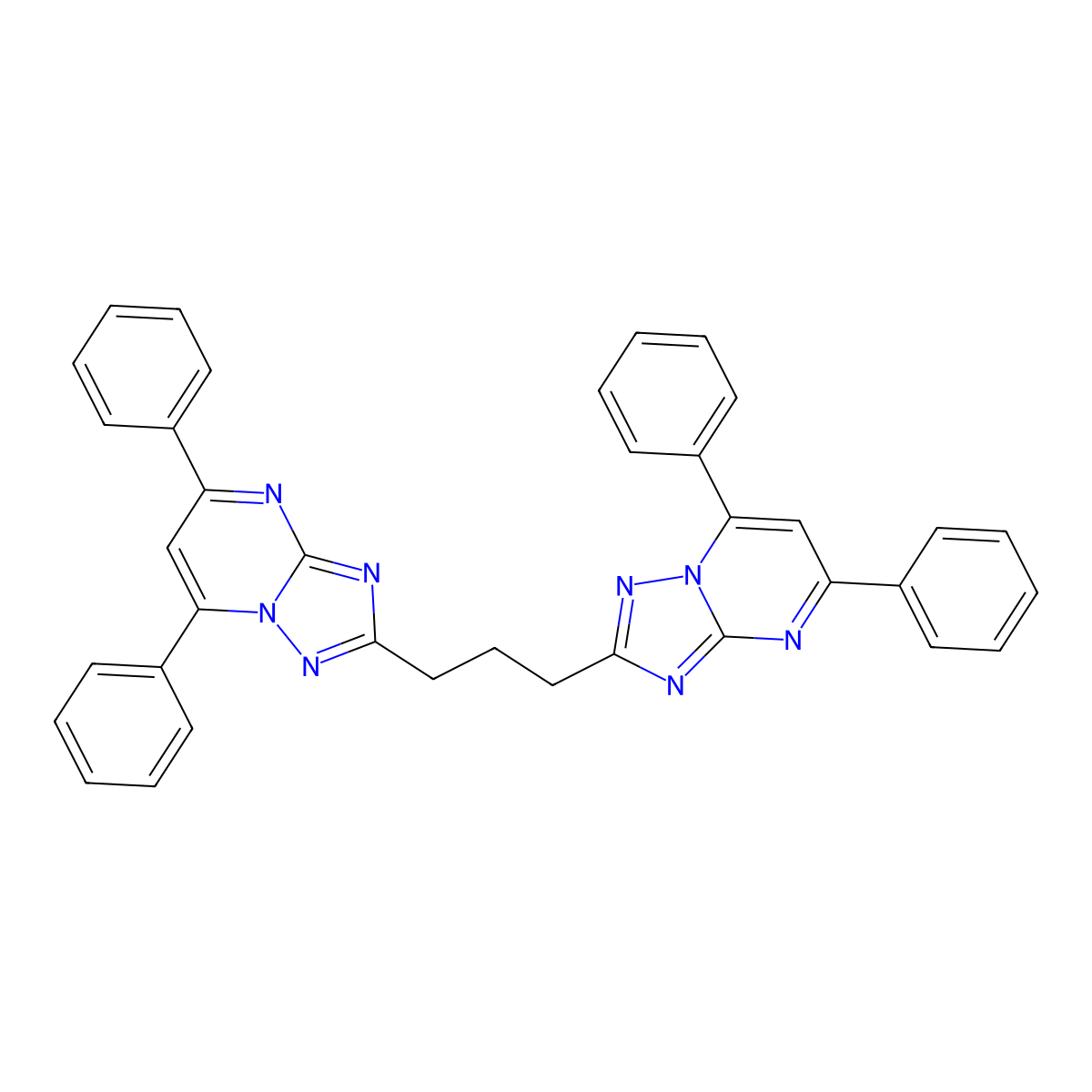 2-[3-(5,7-Diphenyl[1,2,4]triazolo[1,5-A]pyrimidin-2-YL)propyl]-5,7-diphenyl[1,2,4]triazolo[1,5-A]pyrimidine molecular structure, CAS 321970-24-5