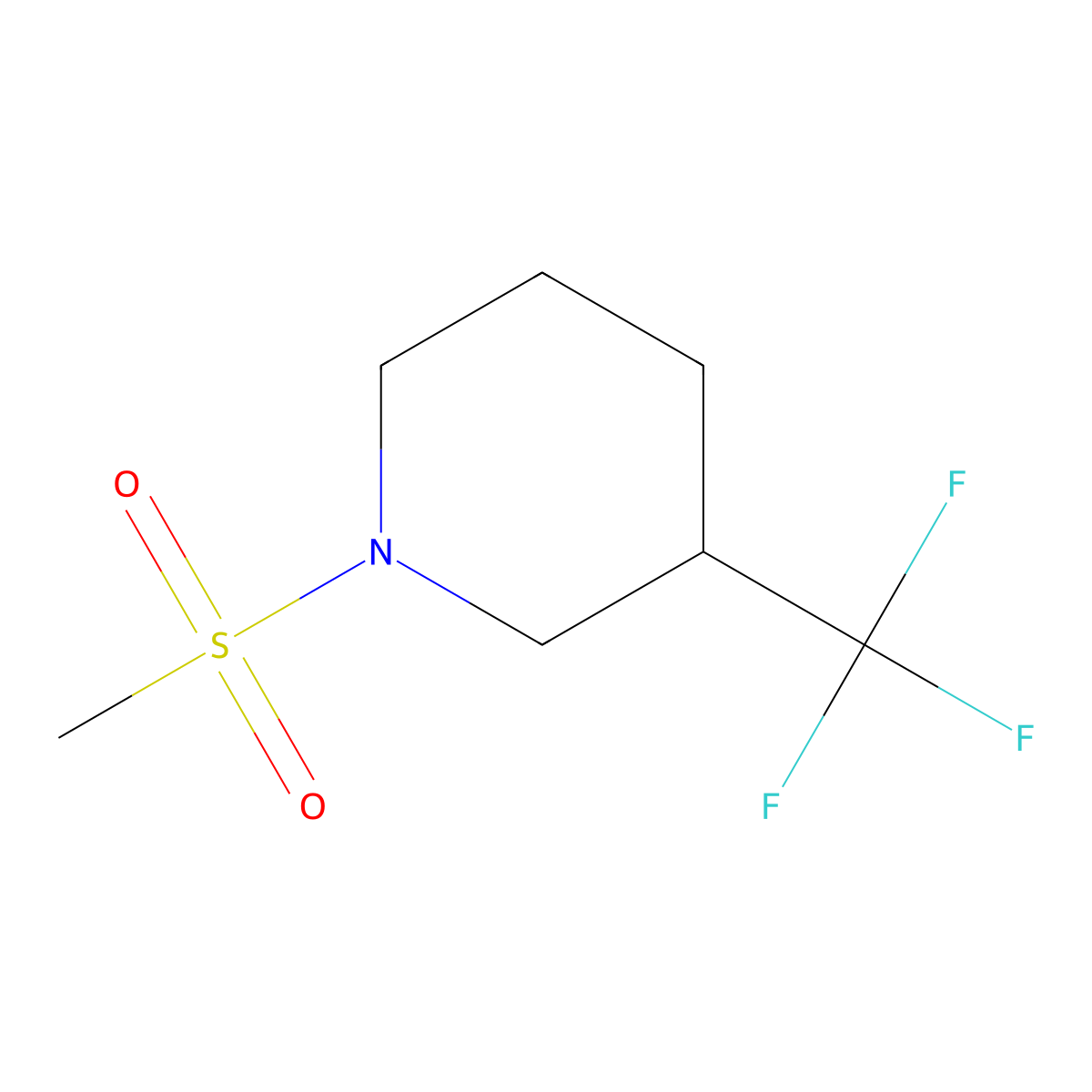 1-(Methylsulfonyl)-3-(trifluoromethyl)piperidine molecular structure, CAS 321970-45-0