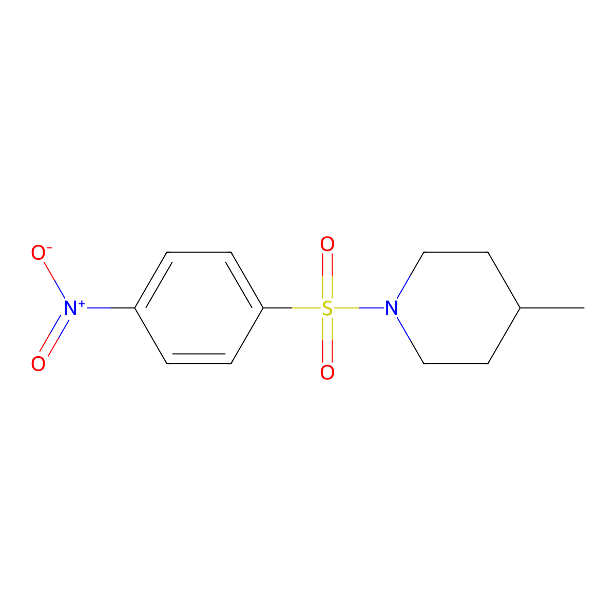 4-Methyl-1-(4-nitrophenyl)sulfonylpiperidine molecular structure, CAS 321970-52-9