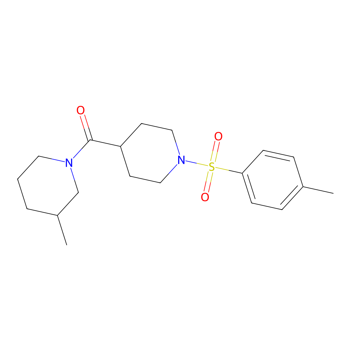 (3-Methylpiperidin-1-yl)(1-tosylpiperidin-4-yl)methanone molecular structure, CAS 321970-68-7