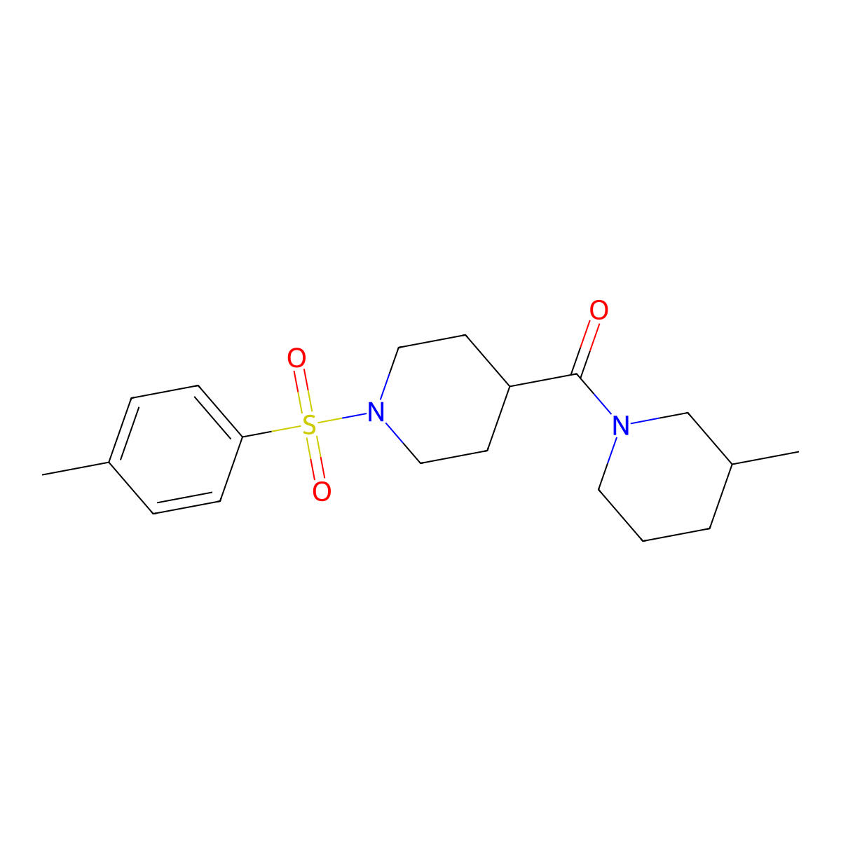(3-Methylpiperidin-1-yl)(1-tosylpiperidin-4-yl)methanone molecular structure, CAS 321970-68-7