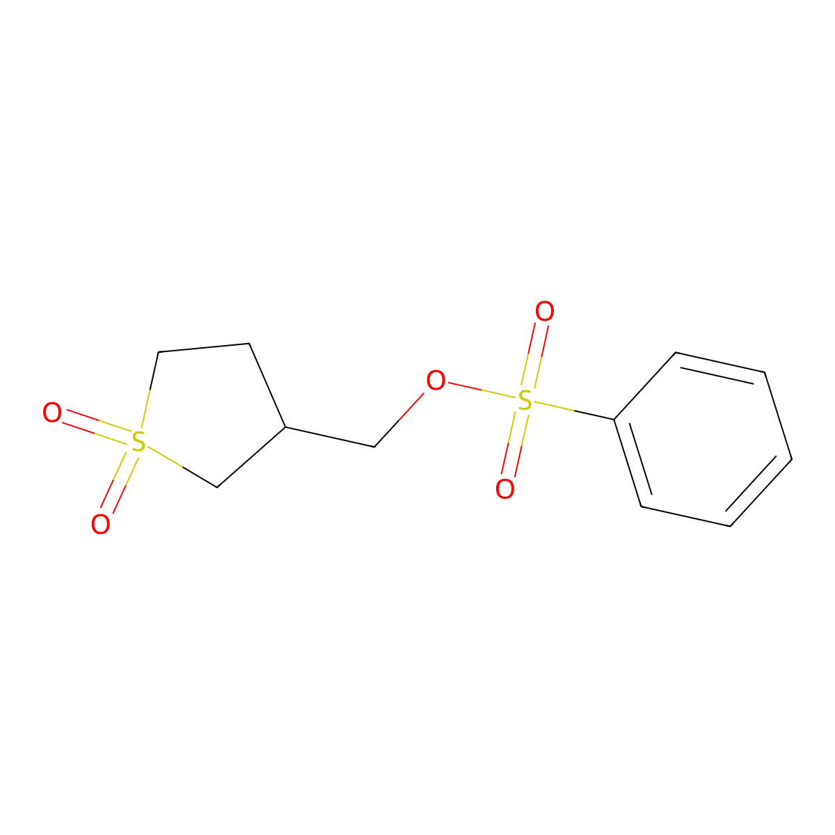 (1,1-Dioxidotetrahydrothiophen-3-yl)methyl benzenesulfonate molecular structure, CAS 321971-87-3