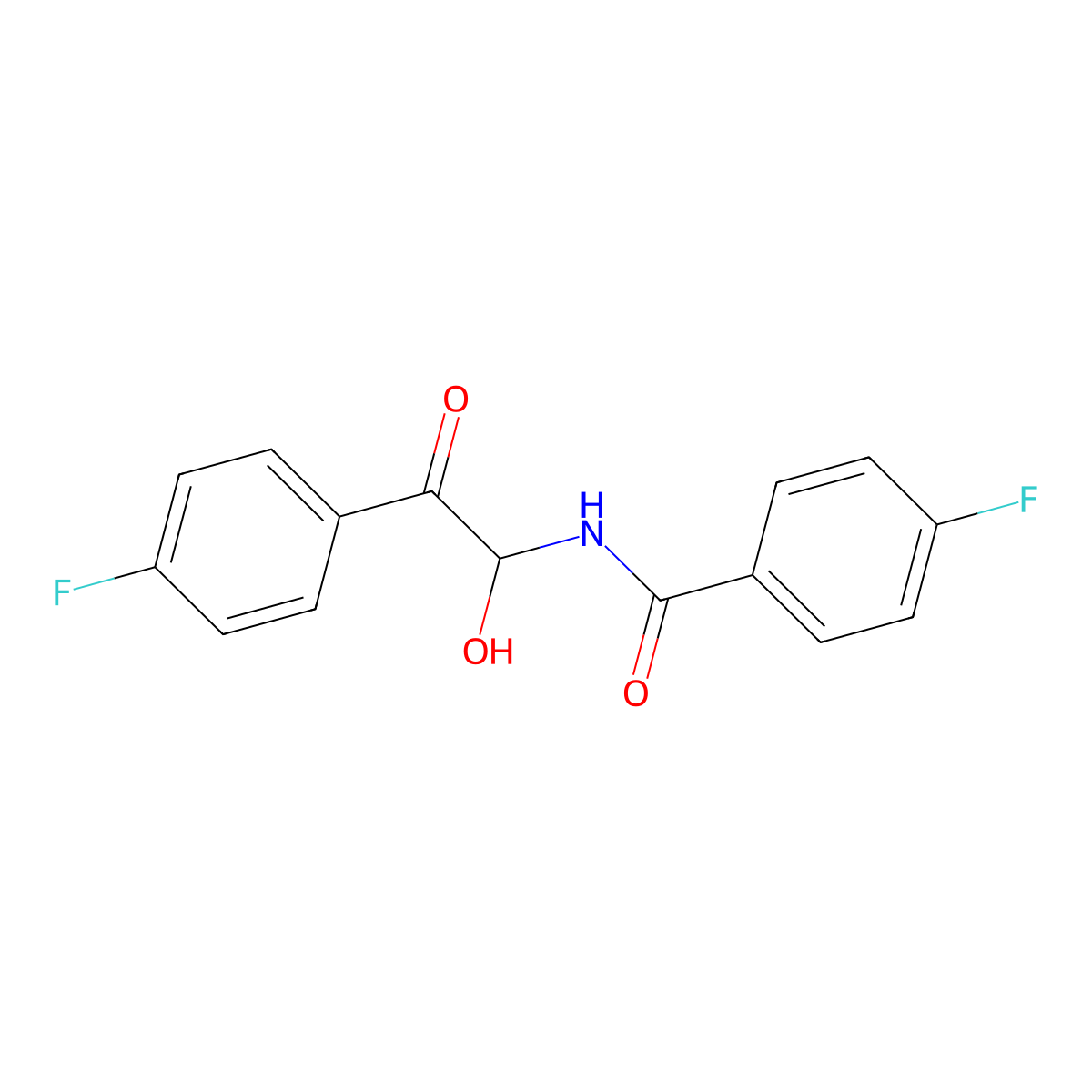 4-fluoro-N-[2-(4-fluorophenyl)-1-hydroxy-2-oxoethyl]benzamide molecular structure, CAS 321972-81-0