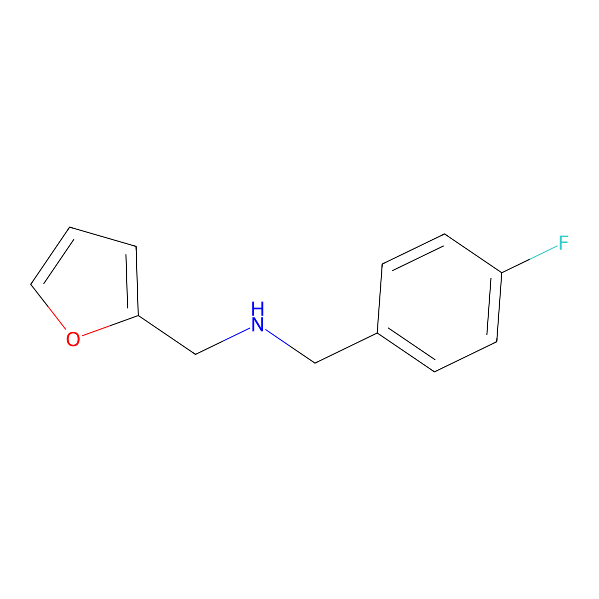 (4-Fluoro-benzyl)-furan-2-ylmethyl-amine molecular structure, CAS 321973-03-9