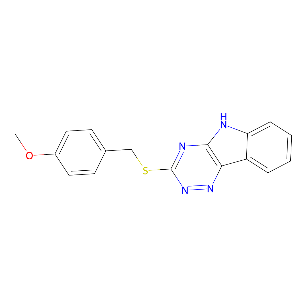 3-((4-Methoxybenzyl)sulfanyl)-5H-(1,2,4)triazino[5,6-b]indole molecular structure, CAS 321973-60-8