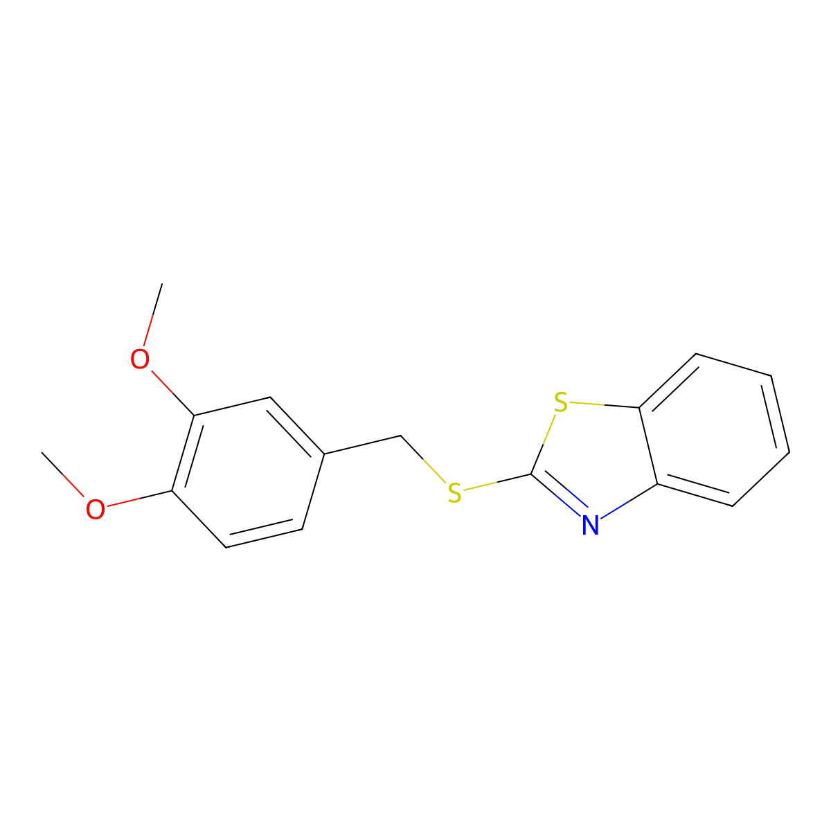 2-[(3,4-Dimethoxyphenyl)methylsulfanyl]-1,3-benzothiazole molecular structure, CAS 321973-70-0