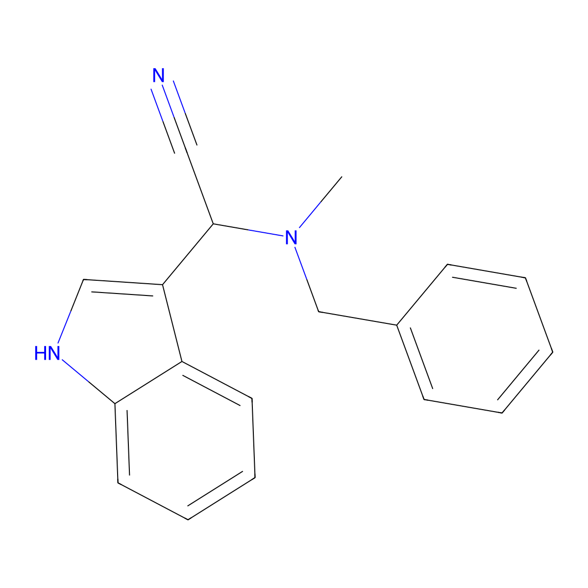[benzyl(methyl)amino](1H-indol-3-yl)acetonitrile molecular structure, CAS 321974-01-0
