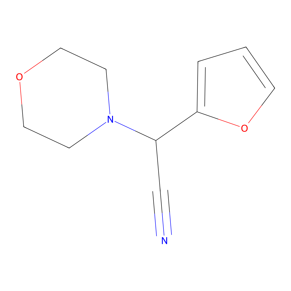 2-(Furan-2-yl)-2-(morpholin-4-yl)acetonitrile molecular structure, CAS 321974-06-5