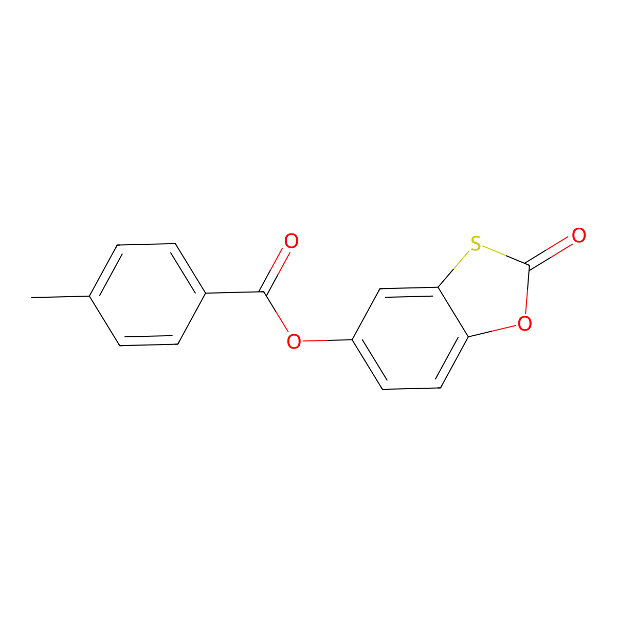 2-Oxobenzo[d][1,3]oxathiol-5-yl 4-methylbenzoate molecular structure, CAS 321974-21-4