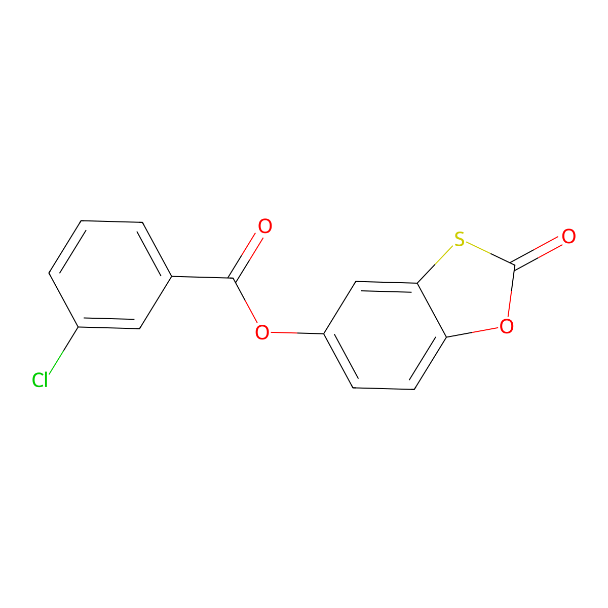 2-Oxobenzo[d][1,3]oxathiol-5-yl 3-chlorobenzoate molecular structure, CAS 321974-22-5