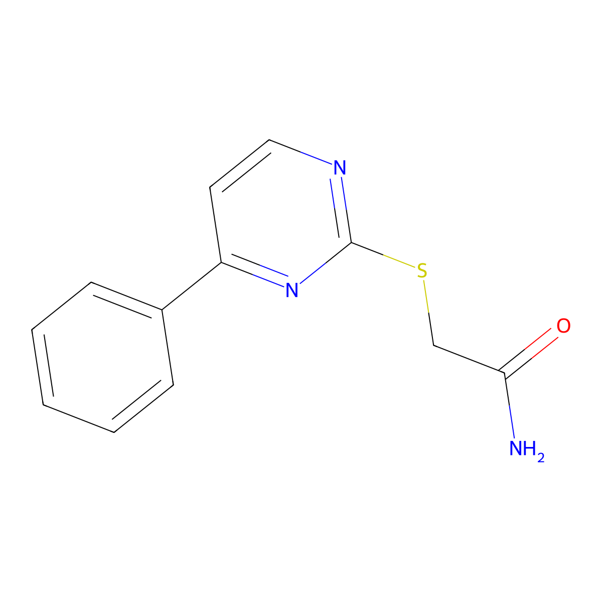 2-(4-Phenylpyrimidin-2-yl)sulfanylacetamide molecular structure, CAS 321974-63-4