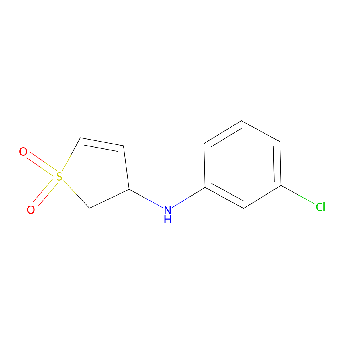 N-(3-chlorophenyl)-1,1-dioxo-2,3-dihydrothiophen-3-amine molecular structure, CAS 321977-85-9