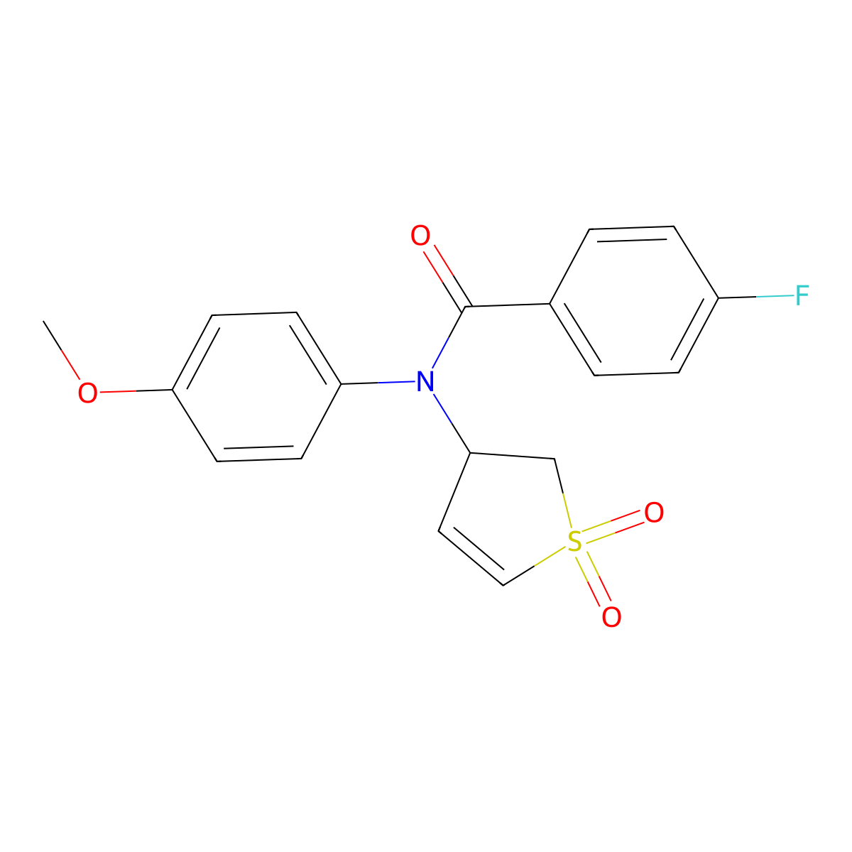 N-(1,1-dioxo-2,3-dihydrothiophen-3-yl)-4-fluoro-N-(4-methoxyphenyl)benzamide molecular structure, CAS 321977-88-2