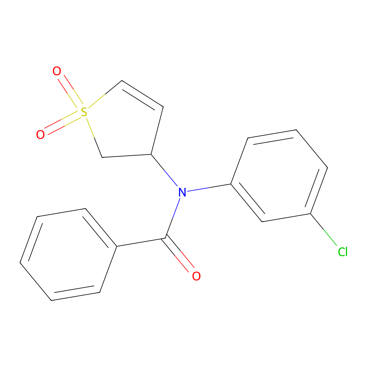 N-(3-chlorophenyl)-N-(1,1-dioxo-2,3-dihydro-1lambda6-thiophen-3-yl)benzamide molecular structure, CAS 321977-89-3
