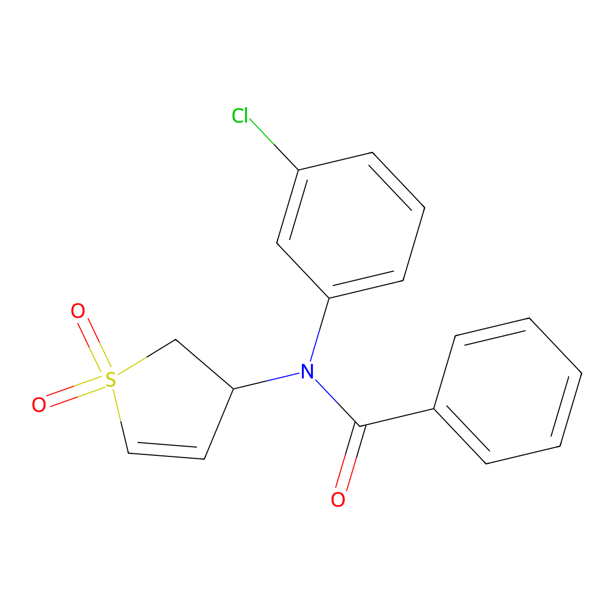 N-(3-chlorophenyl)-N-(1,1-dioxo-2,3-dihydro-1lambda6-thiophen-3-yl)benzamide molecular structure, CAS 321977-89-3