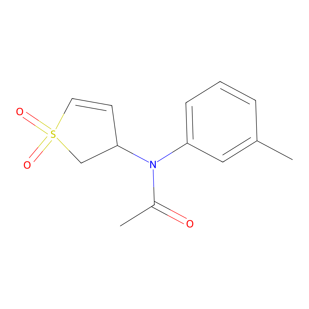 N-(1,1-dioxido-2,3-dihydrothiophen-3-yl)-N-(m-tolyl)acetamide molecular structure, CAS 321977-93-9