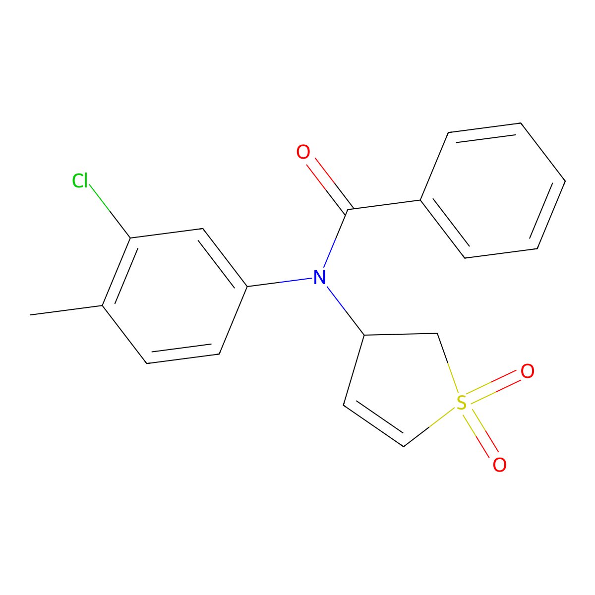 N-(3-chloro-4-methylphenyl)-N-(1,1-dioxido-2,3-dihydrothiophen-3-yl)benzamide molecular structure, CAS 321978-02-3