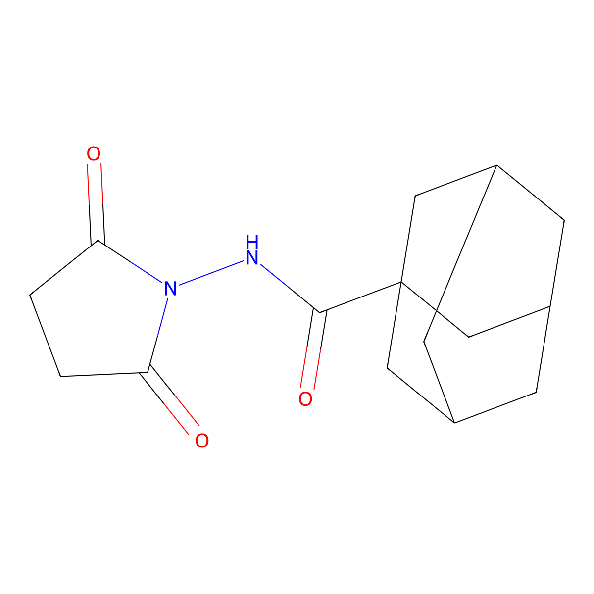 N-(2,5-dioxopyrrolidin-1-yl)adamantane-1-carboxamide molecular structure, CAS 321978-92-1