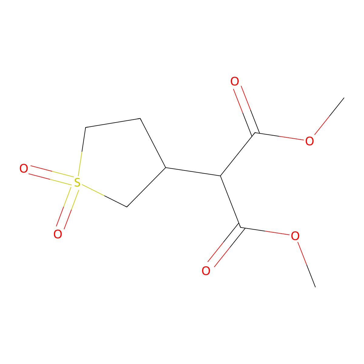 Dimethyl 2-(1,1-dioxothiolan-3-yl)propanedioate molecular structure, CAS 321979-03-7