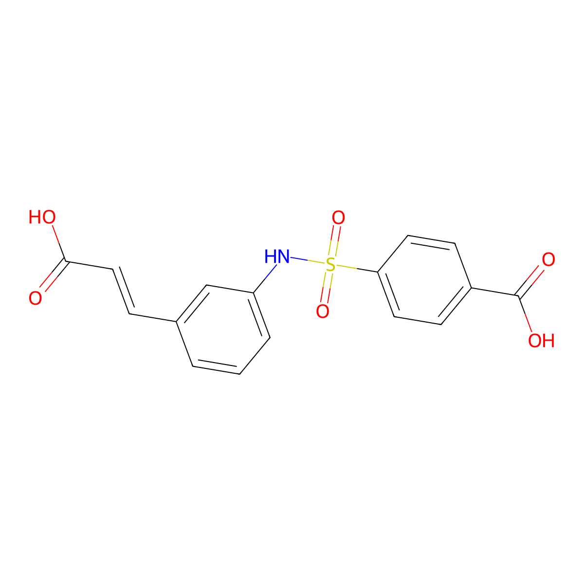 4-[[[3-(2-Carboxyethenyl)phenyl]amino]sulfonyl]benzoic acid molecular structure, CAS 321979-12-8