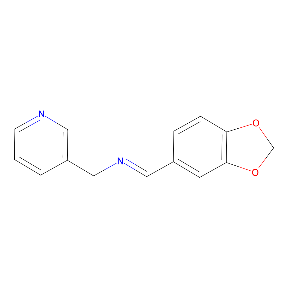 (E)-[(2H-1,3-benzodioxol-5-yl)methylidene][(pyridin-3-yl)methyl]amine molecular structure, CAS 321979-15-1